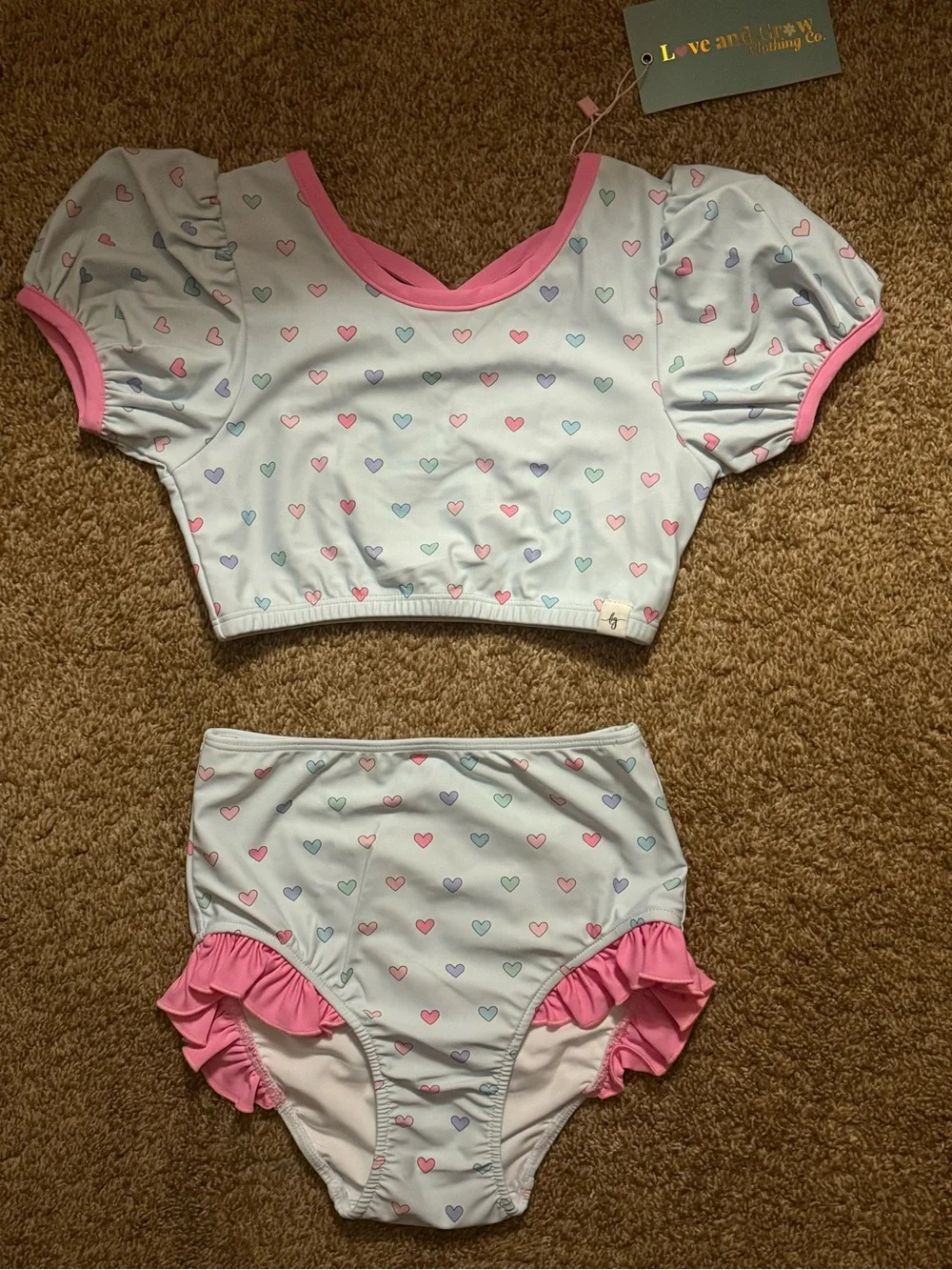 CANDYLAND PUFF SLEEVE BIKINI with High Rise Bottoms